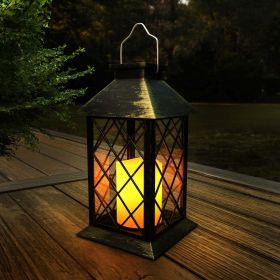 Solar Powered Lantern- Hanging or Tabletop Water Resistant LED Pillar Candle Lamp for Indoors or Outdoors-Classic Home and Garden Decor by Lavish Home