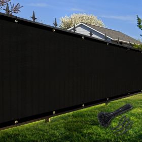 Artpuch Privacy Fence Screen Black Customized Outdoor Mesh Panels for Backyard, Balcony,Patio,Construction Site with Zip Ties (Color: Black, size: 5x5 ft)